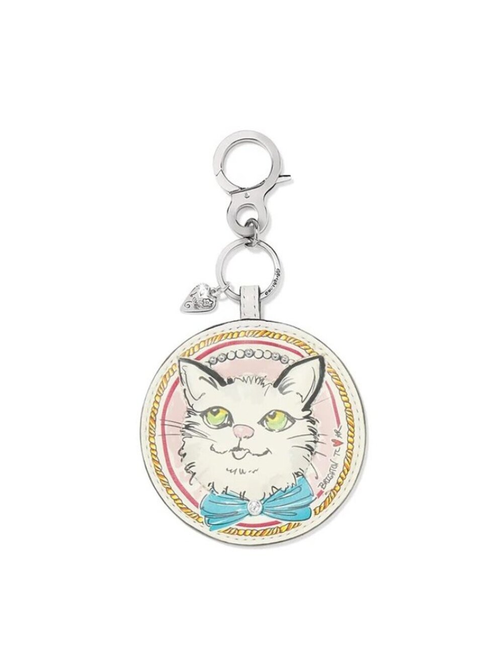Brighton Fashionista Paris Blooms Sparkle Kitty Handbag Fob  $65 NWT
